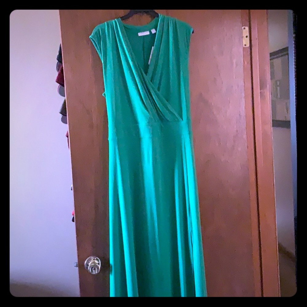 New York & Co Green wrap maxi dress!